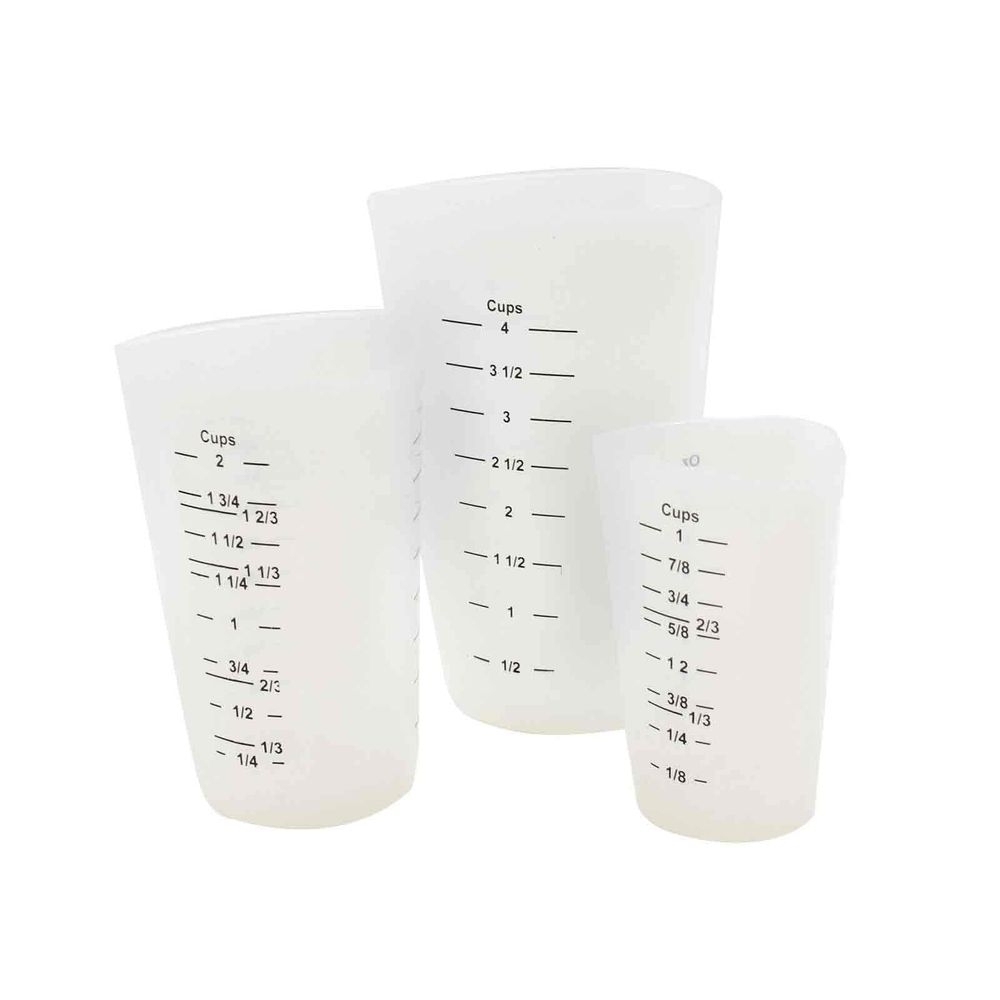 Tablecraft Silicone 3 Piece Flexible Measuring Cup Set