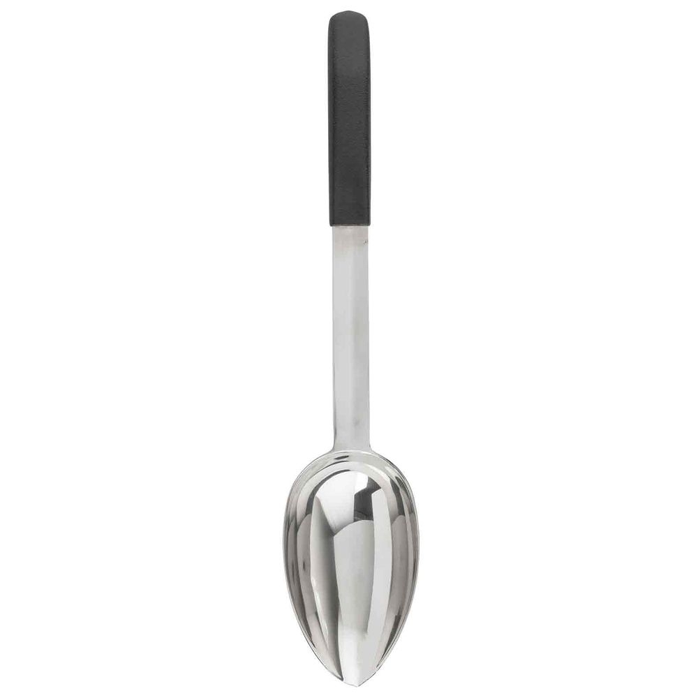Tablecraft Anti Microbial Black Vinyl Coated Stainless Steel Solid Spoon, 4 Ounce Capacity