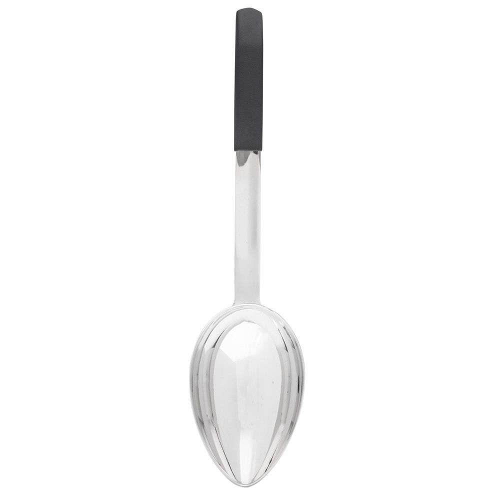 Tablecraft Anti Microbial Black Vinyl Coated Stainless Steel Solid Spoon, 8 Ounce Capacity