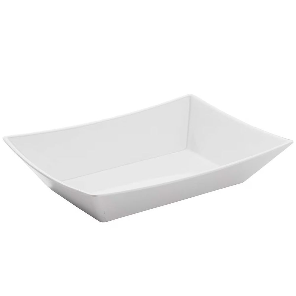 Tablecraft Better Burger Collection White Melamine Fry Basket, 9.25 x 6.5 x 1.875 inch