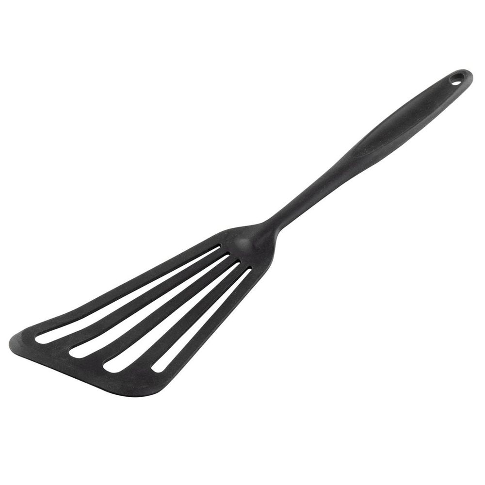 Tablecraft Black Silicone and Stainless Steel Fish Turner, 3.25 x 0.75 x 13.75 inch