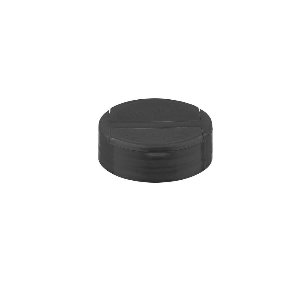 Tablecraft Plastic Black 3 Hole Replacement Flip Top for Glass or Plastic Shaker, 2.1875 x 2.1875 x 0.75 inch