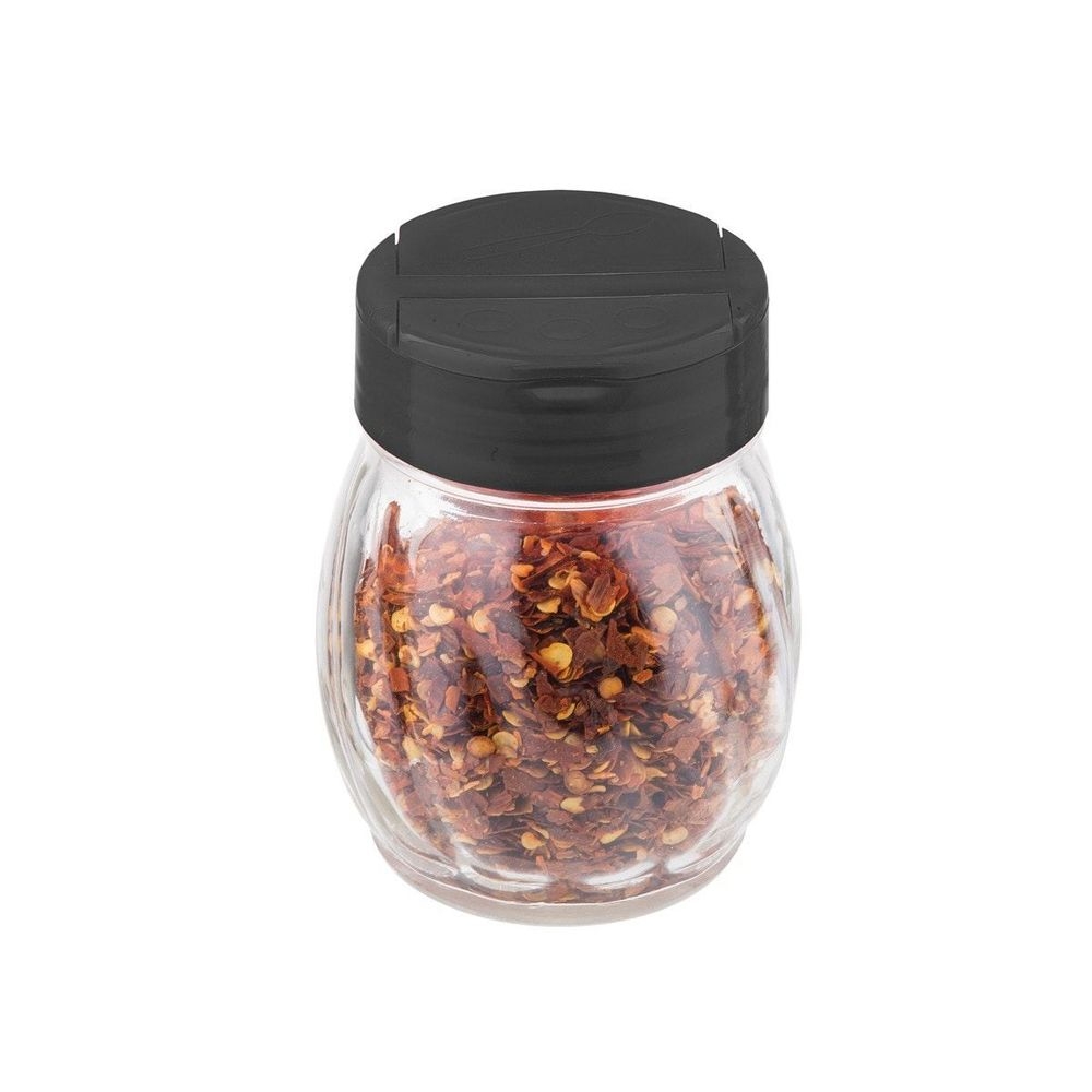 Tablecraft Black Plastic Flip Top Shaker, 6 Ounce Capacity -- 12 per case