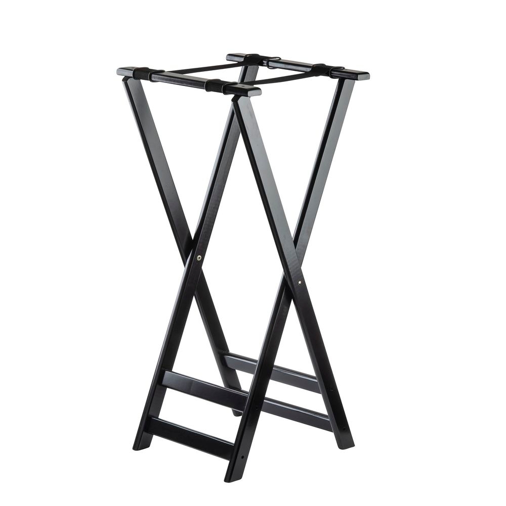Tablecraft Rubberwood Black Tray Stand, 16.625 x 16.5 x 32 inch