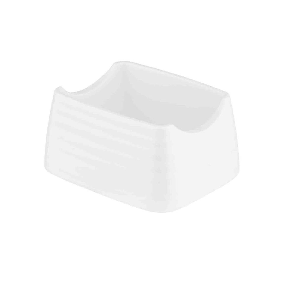 Tablecraft Pulito Collection White Melamine Textured Finish Sugar Packet Holder, 4 x 3.25 x 2 inch -- 12 per case