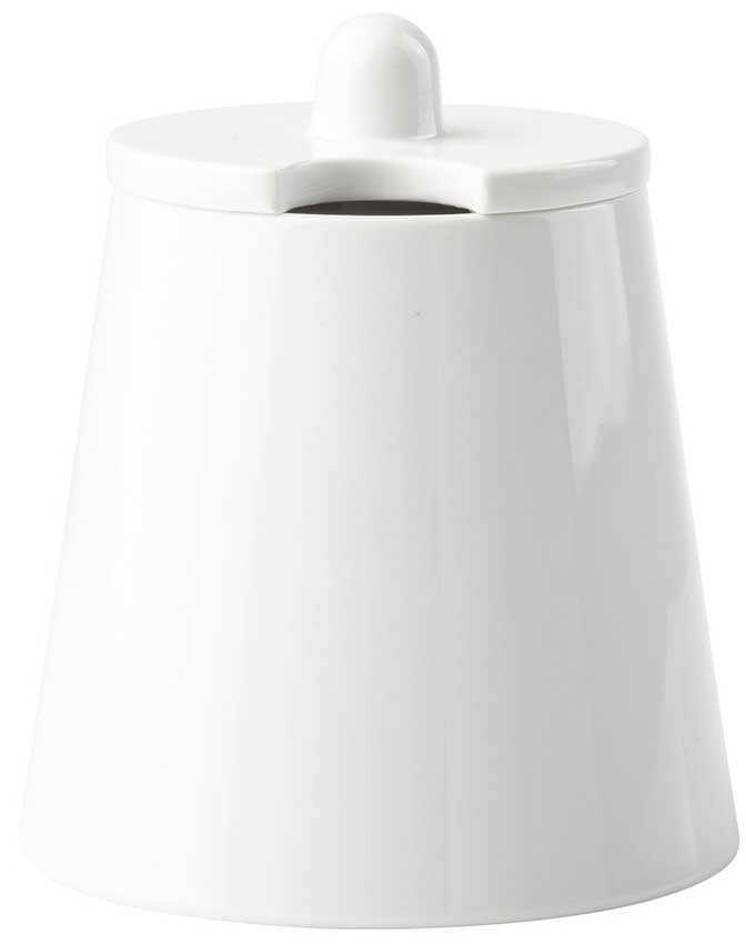Tablecraft Sierra Collection Melamine White Sugar Jar with Lid, 3.625 x 3.625 x 4.25 inch -- 12 per case