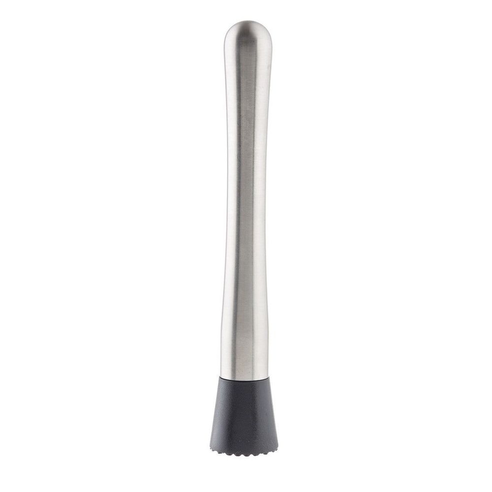 Tablecraft 18/8 Stainless Steel Brushed Finish Muddler with Plastic Tip, 1 x 1 x 8.25 inch