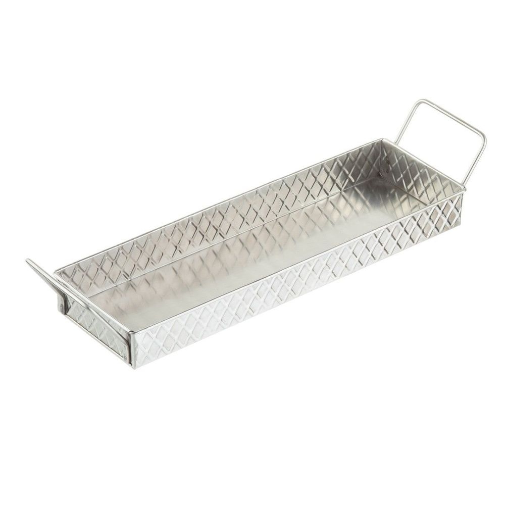Tablecraft Lattice Collection Stainless Steel Snack Tray, 14.5 x 4.25 inch