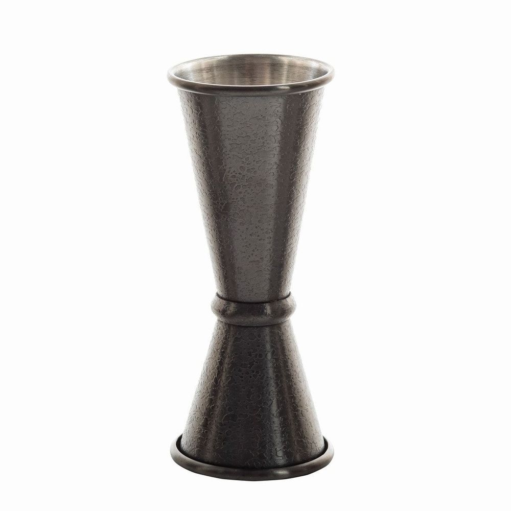 Tablecraft 18/8 Stainless Steel Black Acid Etch Finish Japanese Jigger, 1 Ounce / 2 Ounce Capacity