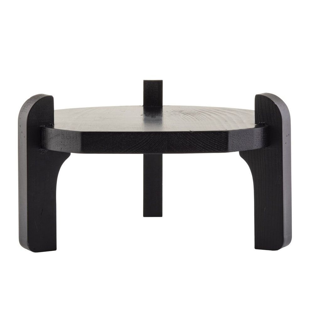 Tablecraft Black Painted Pinewood Stand for Glass Beverage Dispenser, 10 inch Dia. x 5.75 inch