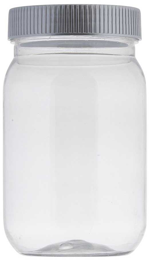 Tablecraft Plastic Mason Jar with Lid, 16 Ounce