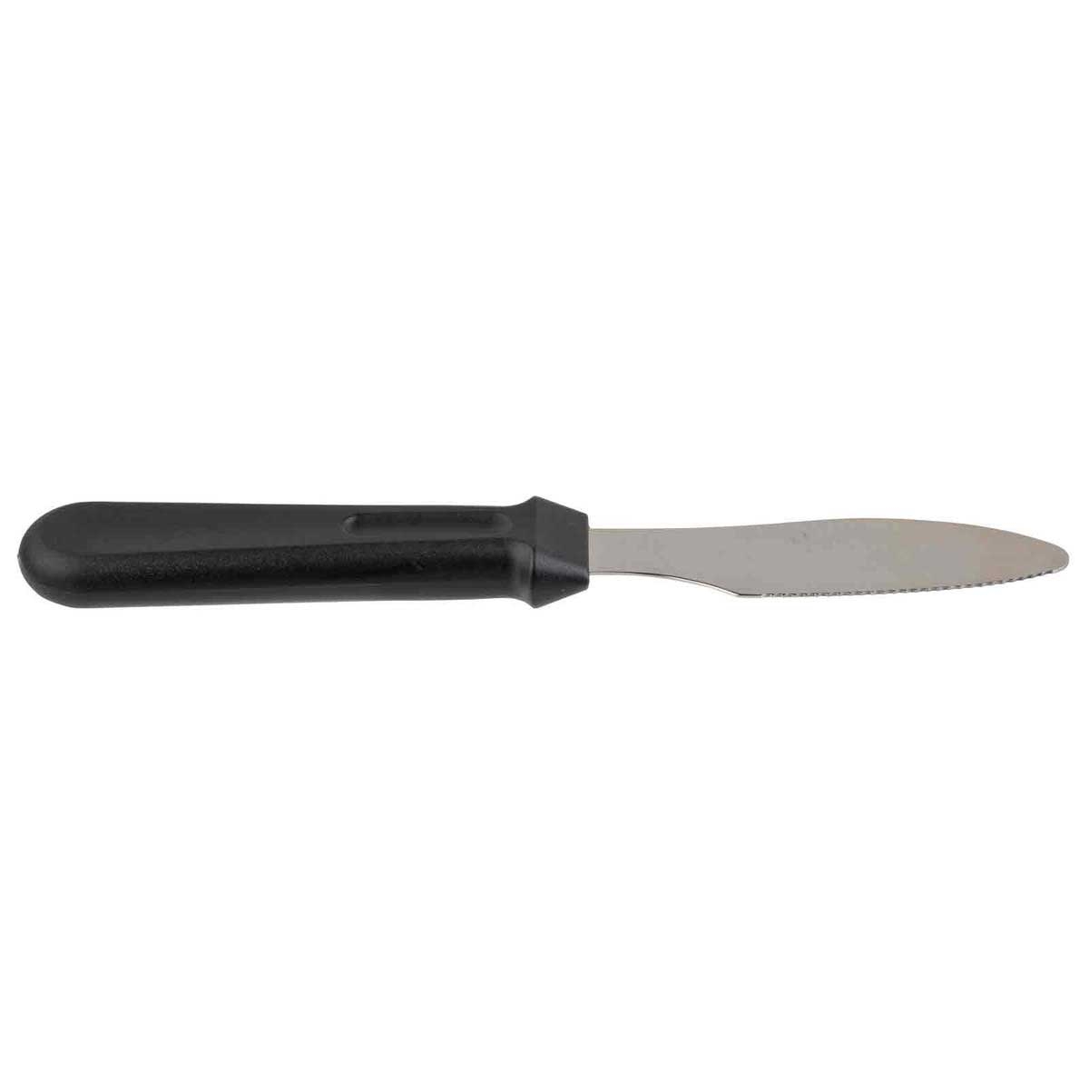 Tablecraft Stainless Steel Sandwich Spreader with Black Polypropylene Handle, 9.25 x 1.375 x 0.75 inch