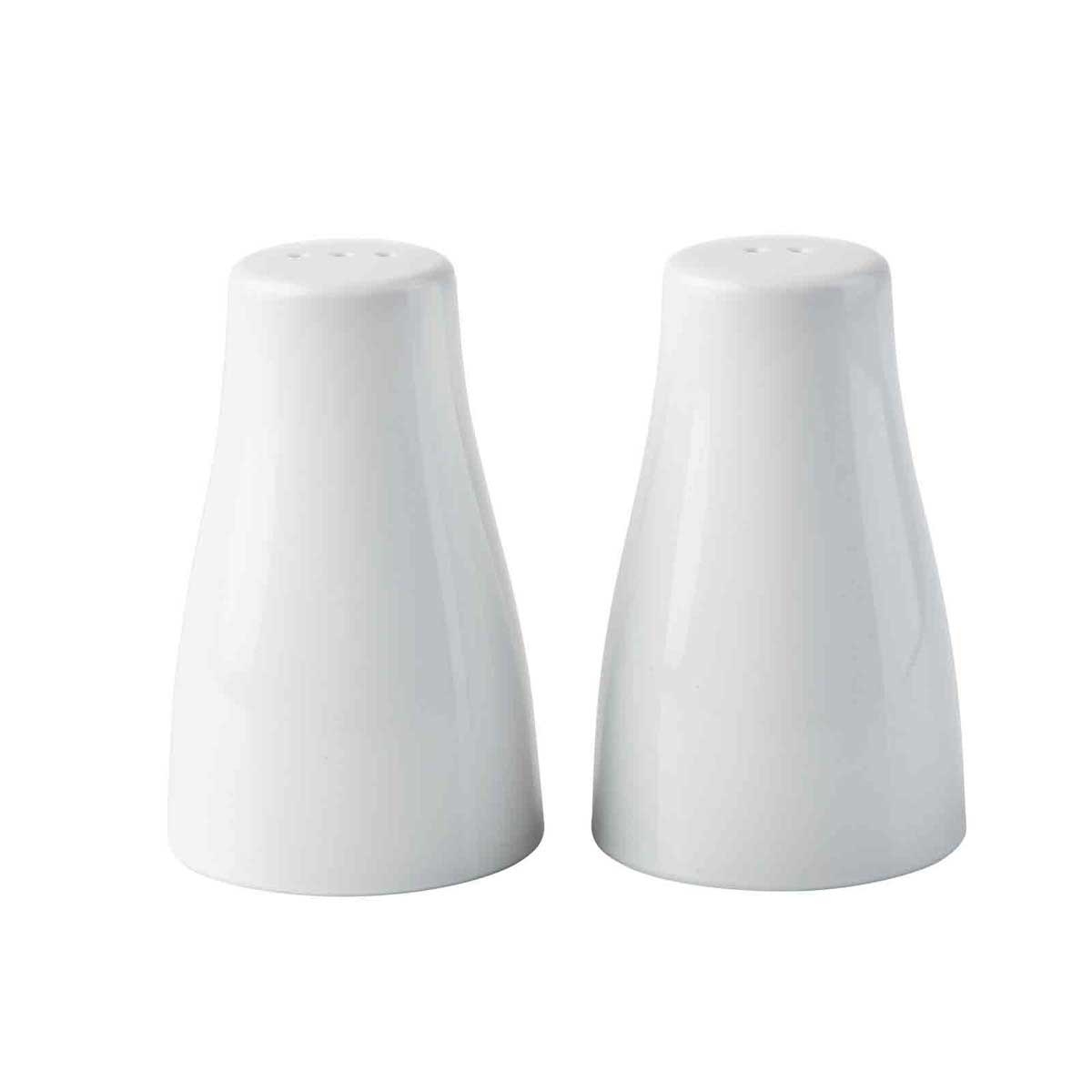 Tablecraft White Melamine Round Salt and Pepper Shaker Set, 1.25 Ounce Capacity