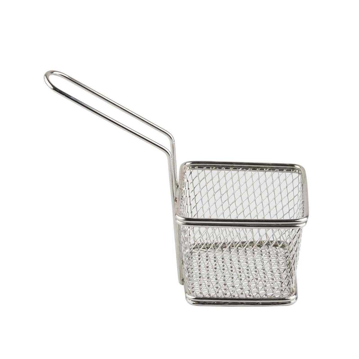 Tablecraft Stainless Steel Square Wire Serving Basket, 4 x 4 x 3 inch