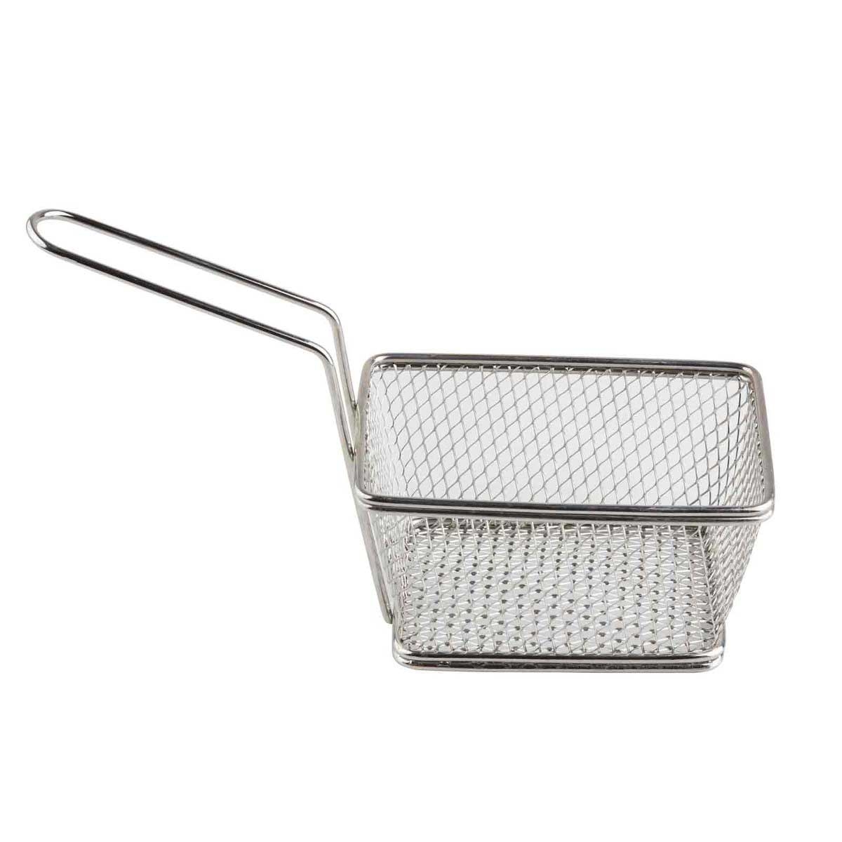 Tablecraft Stainless Steel Medium Rectangular Wire Serving Basket, 6 x 4 x 3 inch