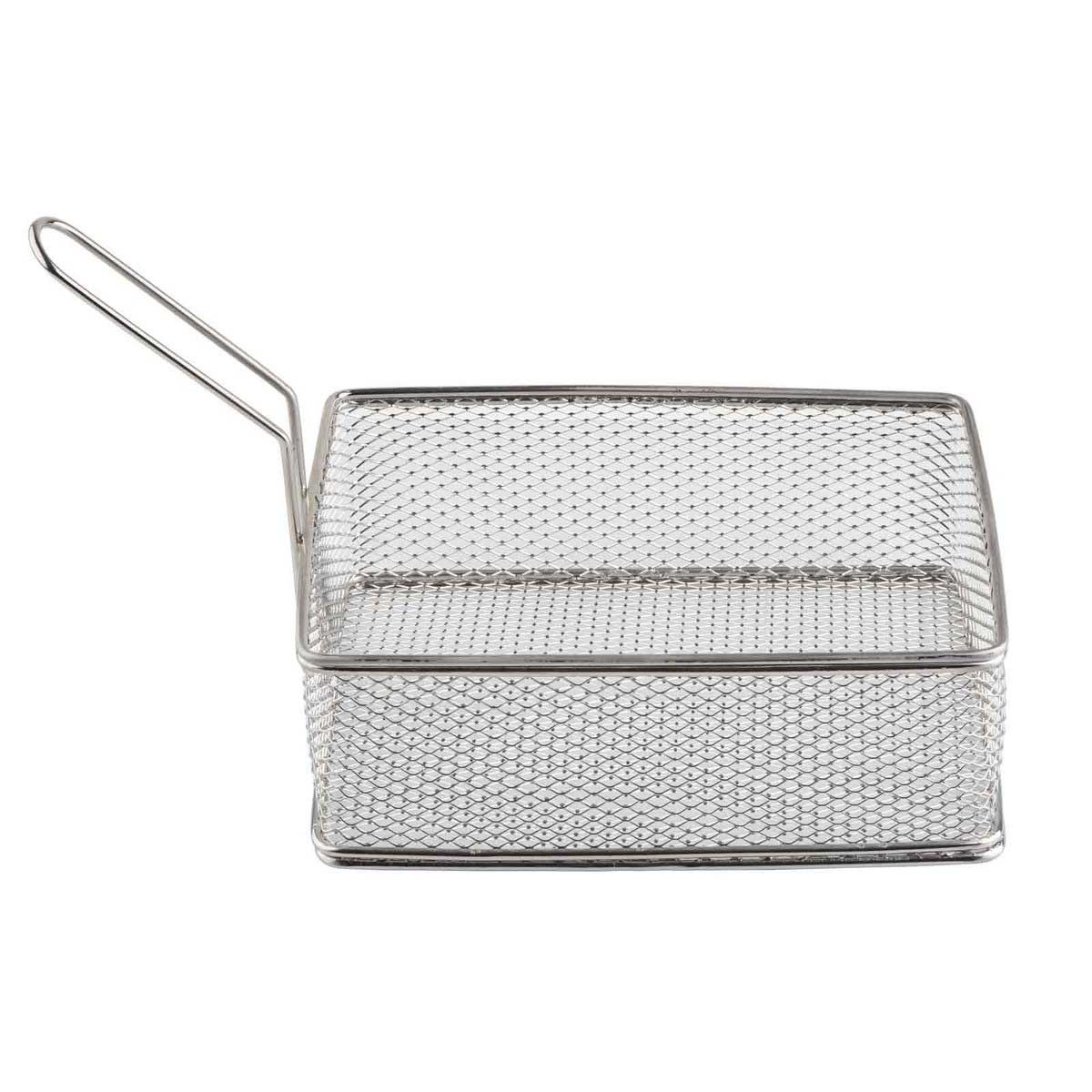 Tablecraft Stainless Steel Large Rectangular Wire Serving Basket, 9 x 7 x 3 inch