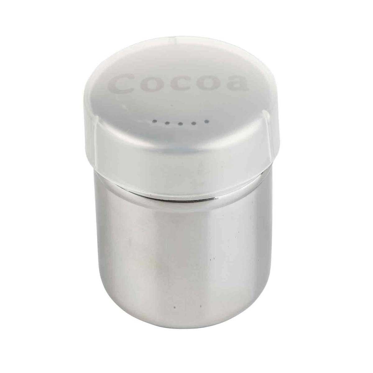 Tablecraft Stainless Steel Cocoa Shaker with Storage Cap, 6 Ounce Capacity