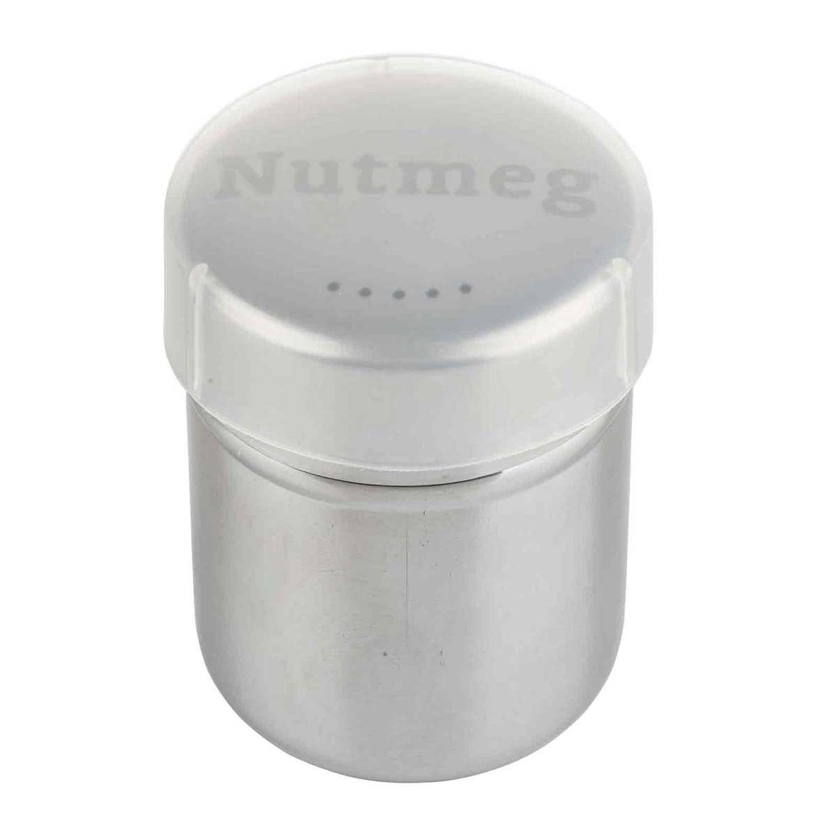 Tablecraft Stainless Steel Nutmeg Shaker with Storage Cap, 6 Ounce Capacity