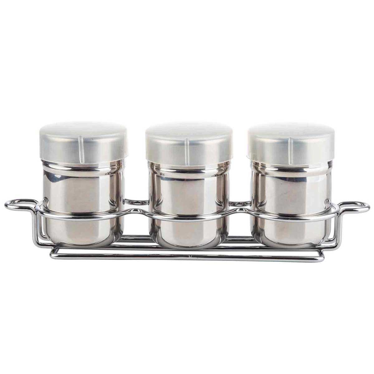 Tablecraft Stainless Steel 3 Piece Coffee Shaker Set with Rack, 6 Ounce