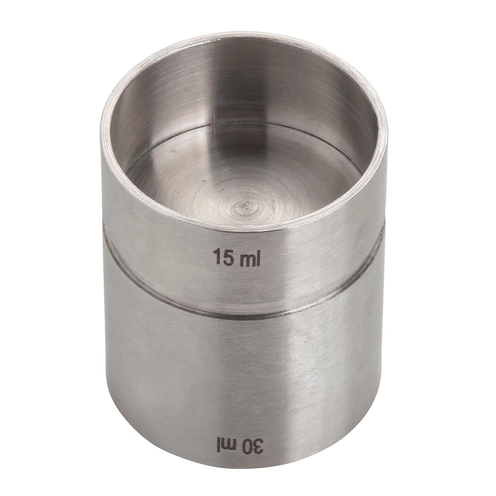 Tablecraft 200 Series Stainless Steel Thimble Jigger, 0.5 and 1 Ounce Capacity -- 6 per case