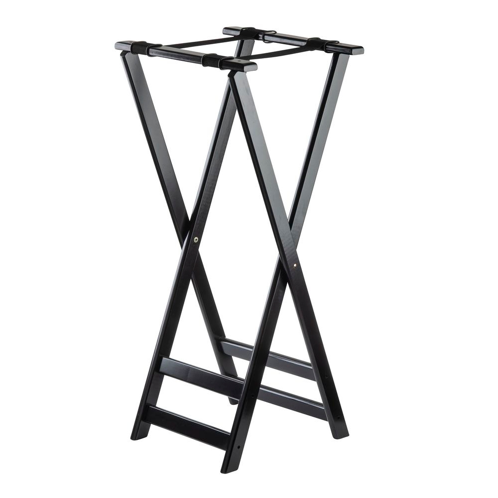 Tablecraft Mahogany Rubberwood Black Tray Stand, 17 x 16 x 38 inch