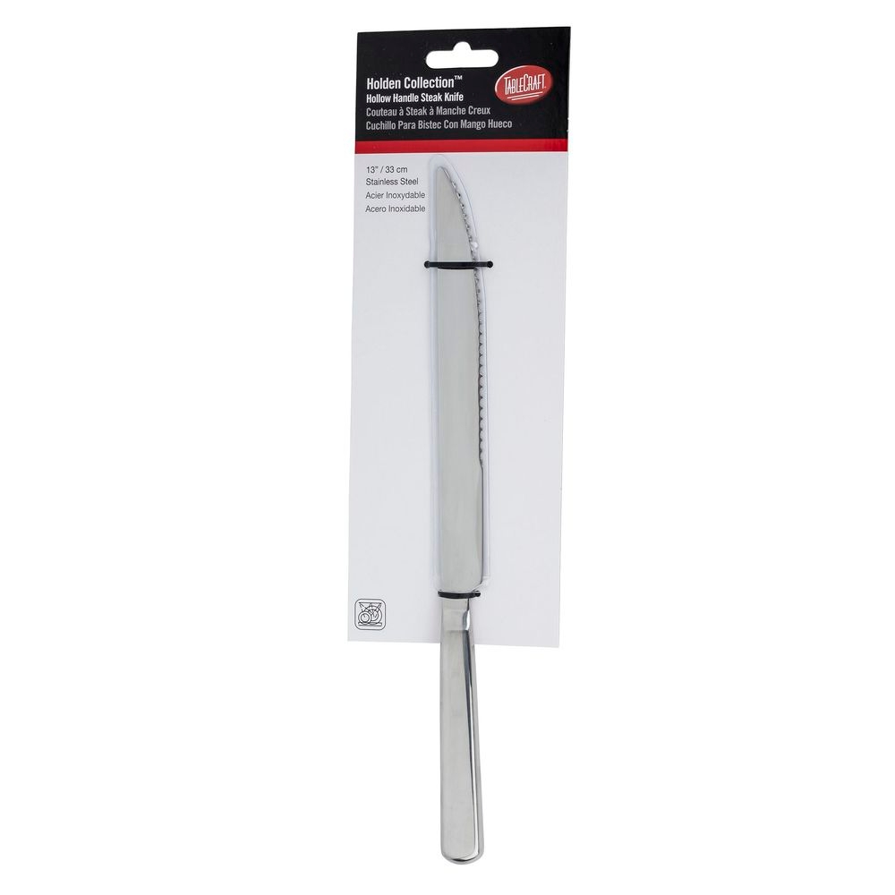 Tablecraft Holden Collection 18-8 Stainless Steel Hollow Handle Steak Knife, 13 x .75 x .5 inch -- 12 per case