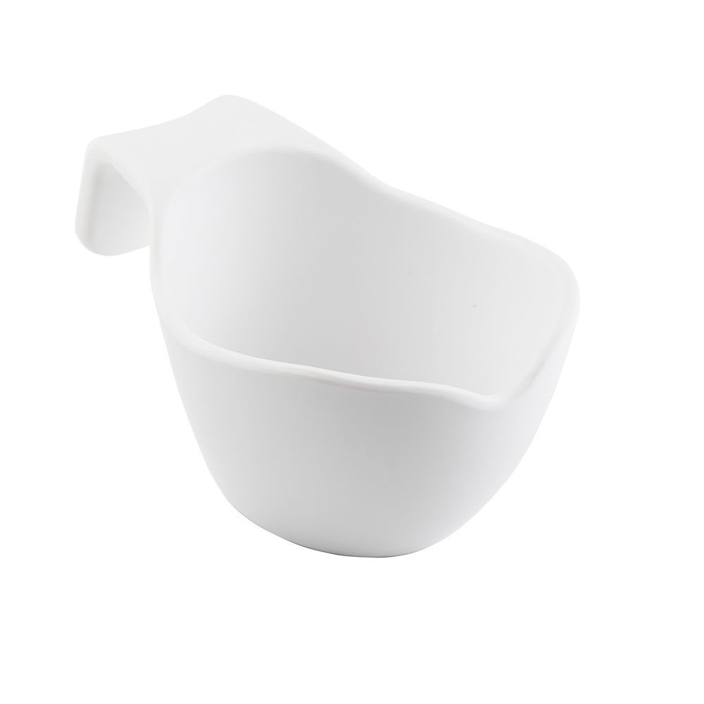 Tablecraft White Melamine Stackable Sauce Boat, 5 Ounce Capacity -- 12 per case