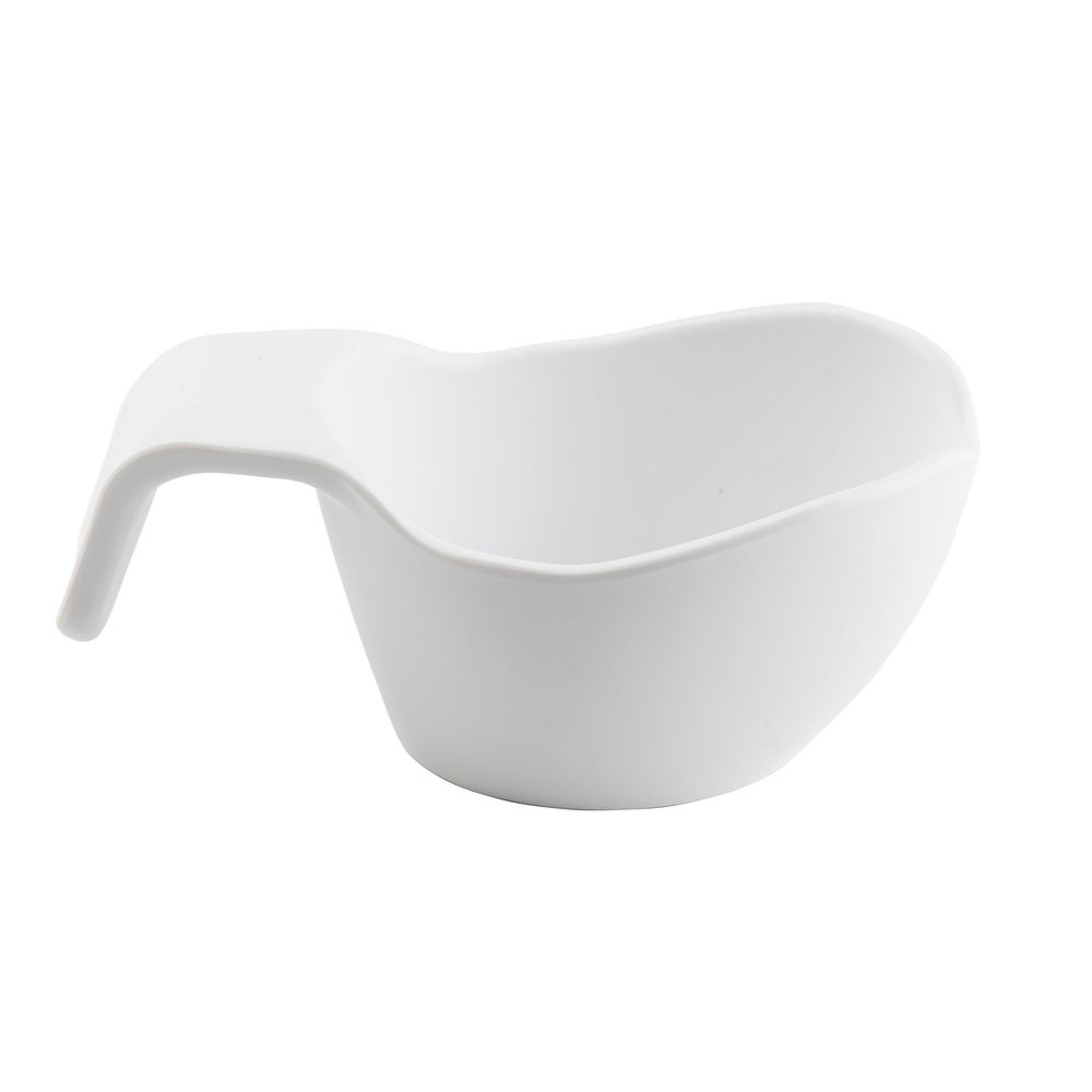 Tablecraft White Melamine Stackable Sauce Boat, 8 Ounce Capacity -- 12 per case