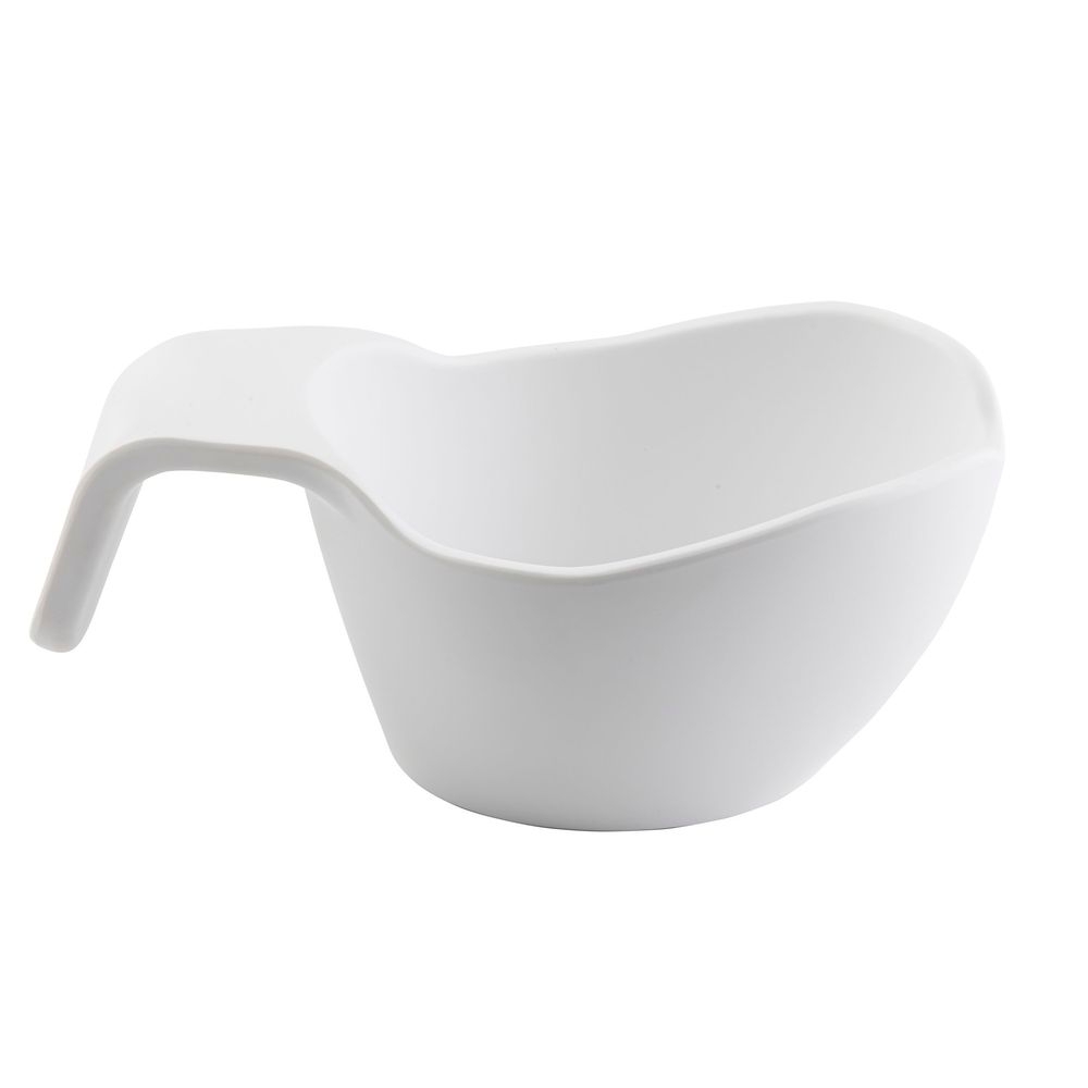 Tablecraft White Melamine Stackable Sauce Boat, 12 Ounce Capacity -- 10 per case