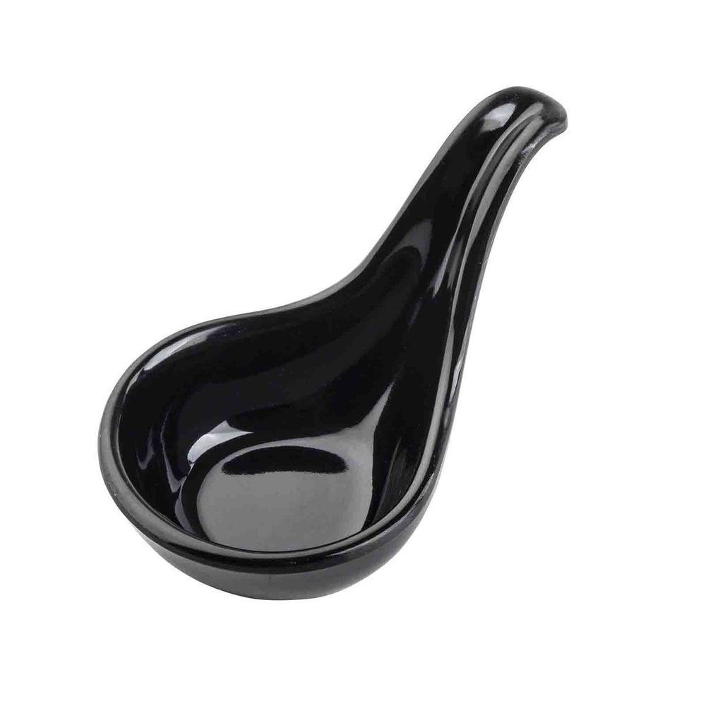 Tablecraft Black Melamine Mini Spoon, 1 Ounce Capacity -- 24 per case