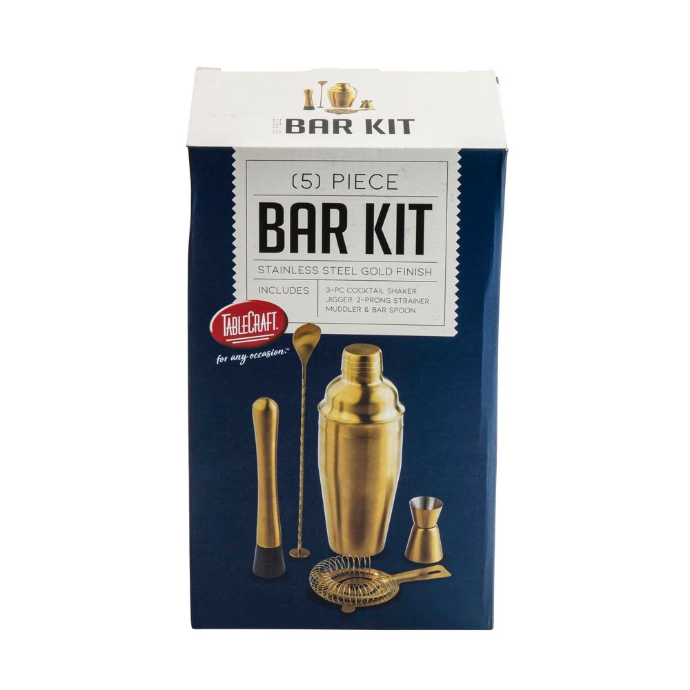Tablecraft 18-8 Stainless Steel Gold 5-Piece Bar Kit, 6.125 x 5 x 10.25 inch -- 6 per case
