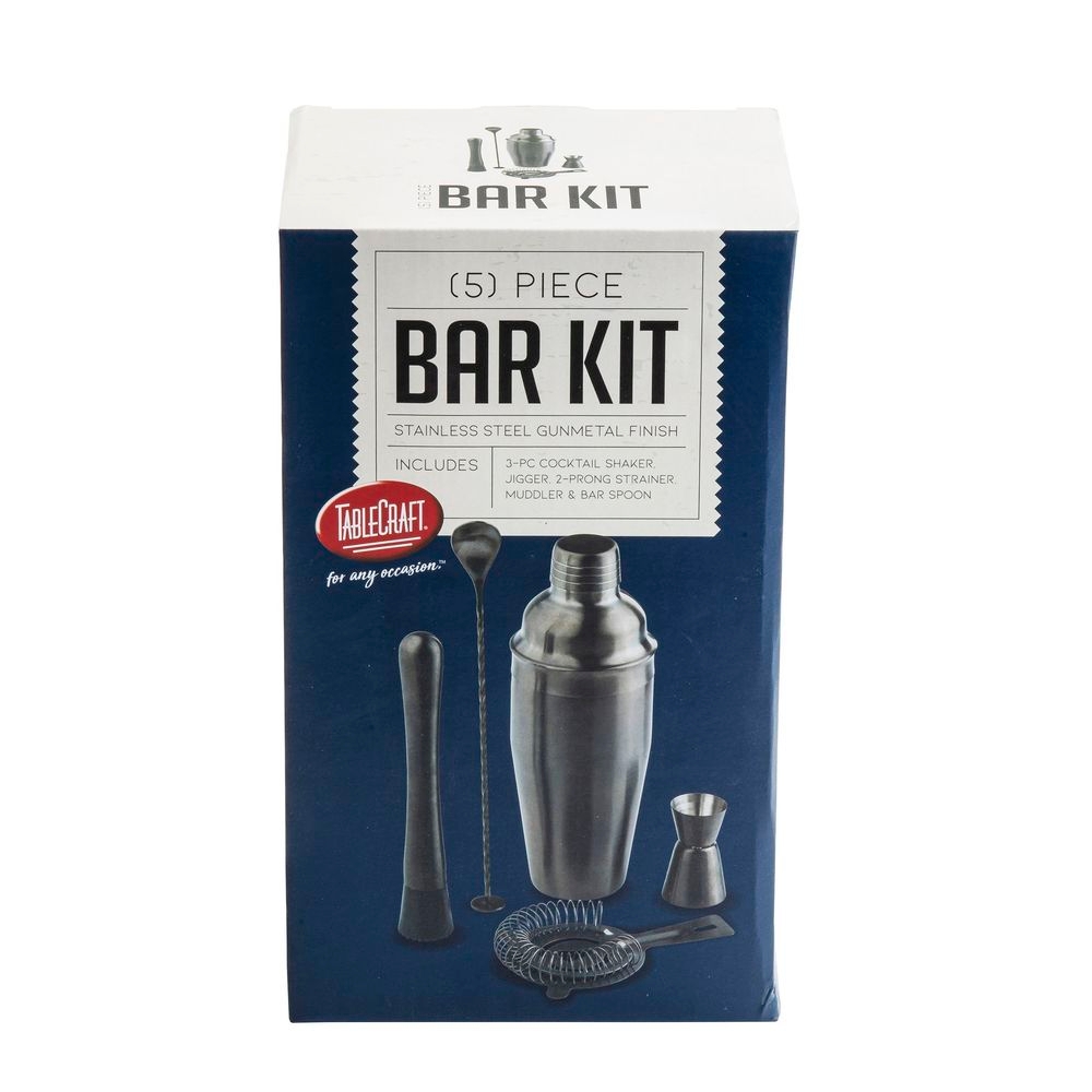 Tablecraft 18-8 Stainless Steel Gunmetal 5-Piece Bar Kit, 6.125 x 5 x 10.25 inch -- 6 per case