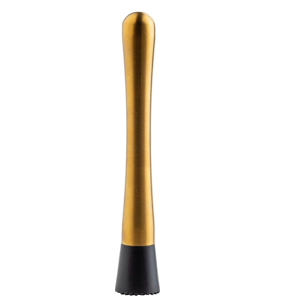Tablecraft PVD Barware 18-8 Stainless Steel Gold Finish Muddler, 1.375 x 1.375 x 8.125 inch -- 6 per case