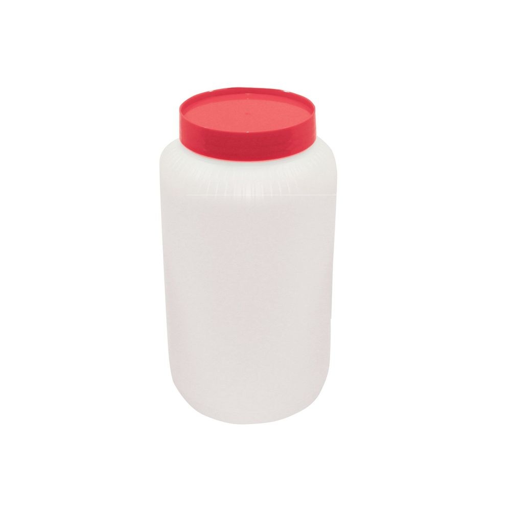 Tablecraft PourMaster High Density Polyethylene 0.5 Gallon Backup Mix Bottle with Red Cap, 4.875 x 4.875 x 8.75 inch -- 6 per case
