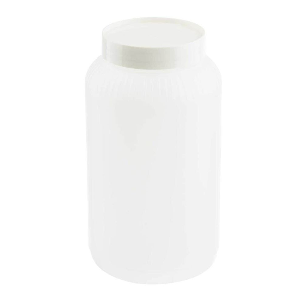 Tablecraft PourMaster High Density Polyethylene 0.5 Gallon Backup Mix Bottle with White Cap, 4.875 x 4.875 x 8.75 inch -- 6 per case