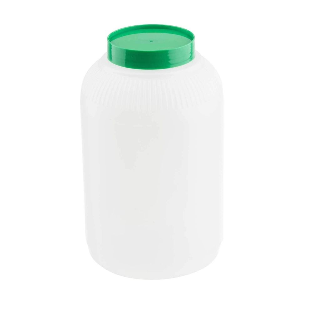 Tablecraft PourMaster High Density Polyethylene 1 Gallon Backup Mix Bottle with Green Cap, 6 x 6 x 10 inch -- 6 per case