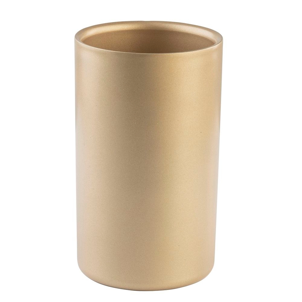 Tablecraft Stainless Steel Gold Coated Finish Round Double Wall Wine Cooler, 4.75 x 4.75 x 7.875 inch