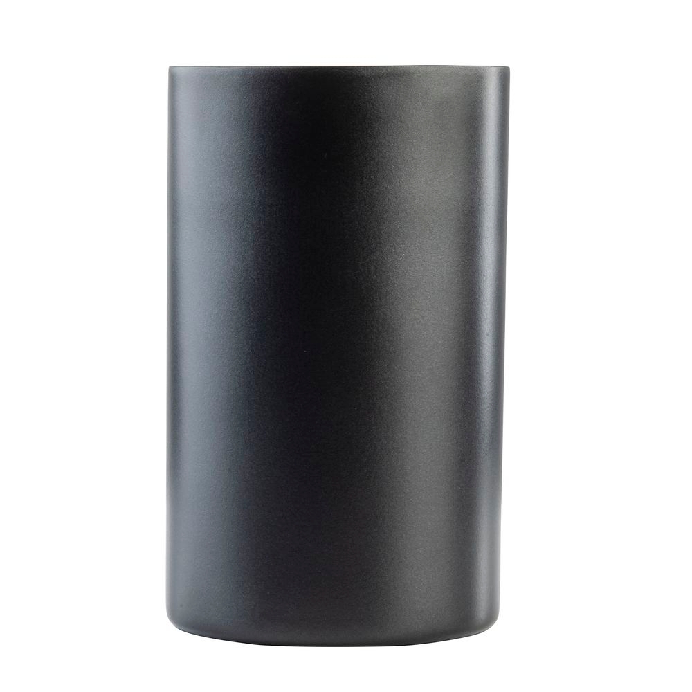 Tablecraft Stainless Steel Black Coated Finish Round Double Wall Wine Cooler, 4.75 x 4.75 x 7.875 inch