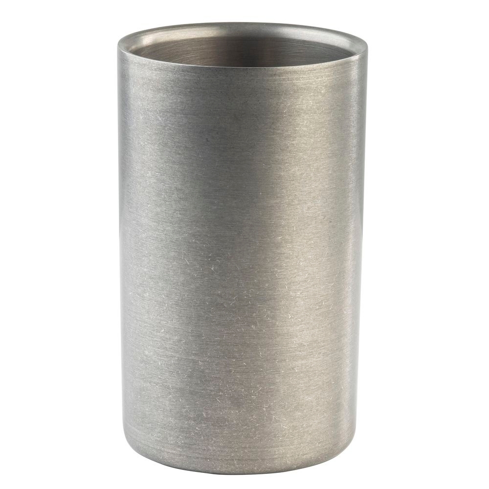 Tablecraft Stainless Steel Vintage Finish Round Double Wall Wine Cooler, 4.75 x 4.75 x 7.875 inch