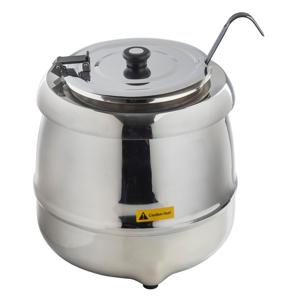 Tablecraft Stainless Steel Mirrored Soup Kettle Warmer, 10.5 Quart Capacity