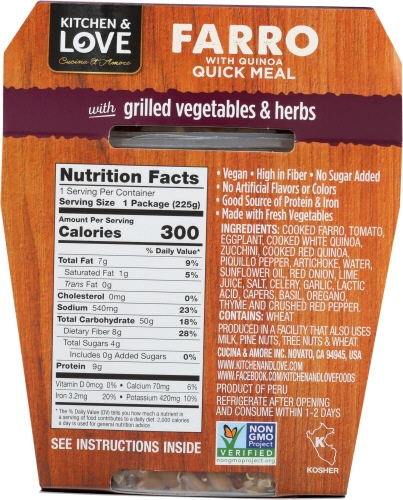 Cucina and Amore Farro Meal with Grilled Vegetables and Herb, 7.9 Ounce -- 6 per case