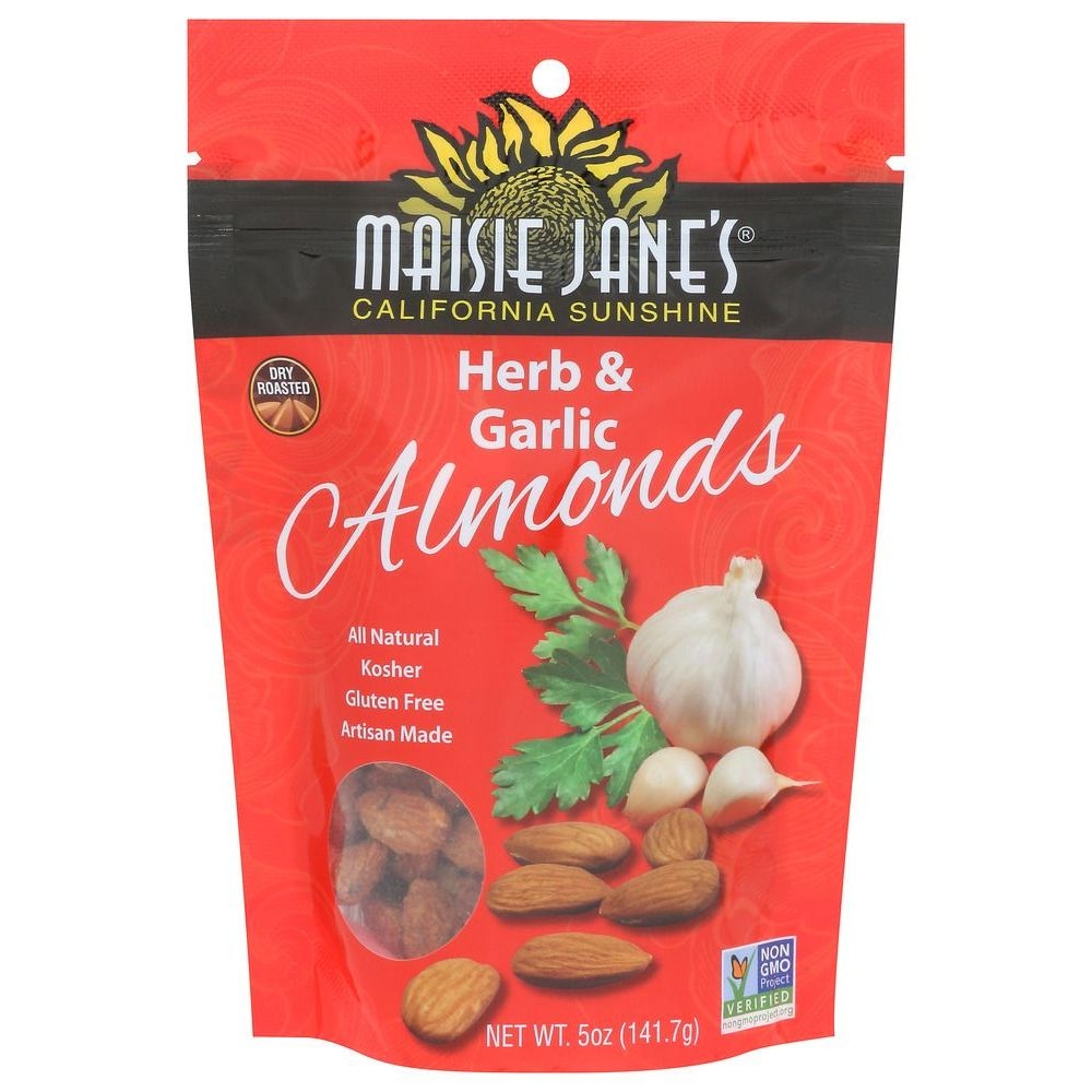 Maisie Janes Herb and Garlic Almonds, 5 Ounce -- 12 per case