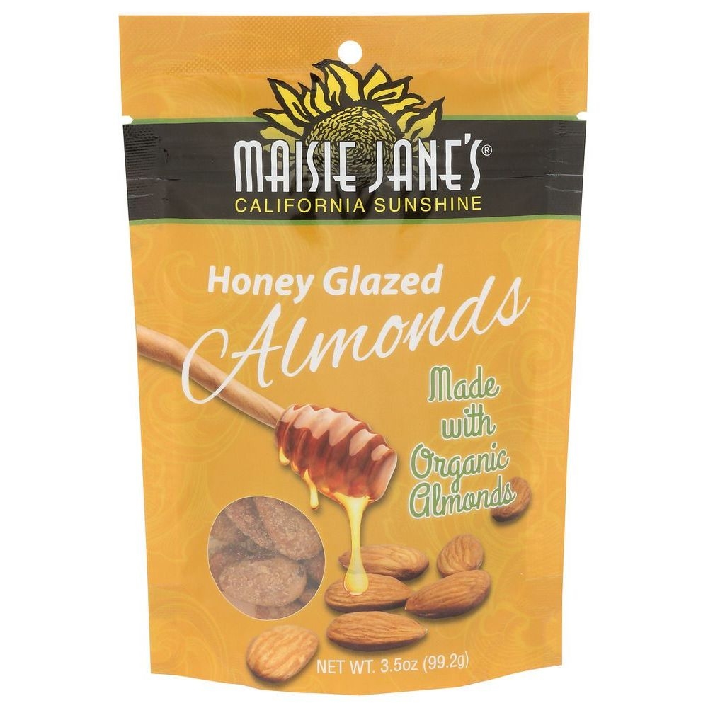 Maisie Janes Organic Honey Glazed Almonds, 3.5 Ounce -- 12 per case
