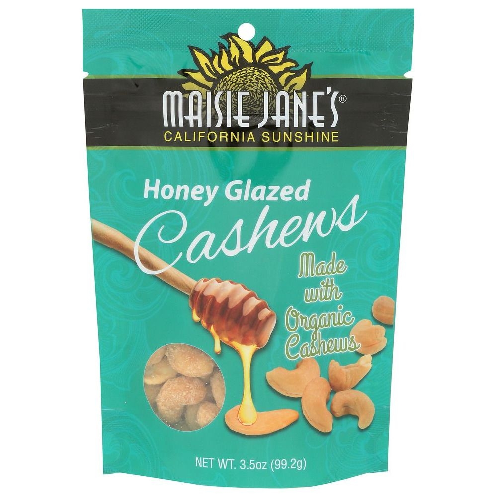 Maisie Janes Organic Honey Glazed Cashews, 3.5 Ounce -- 12 per case