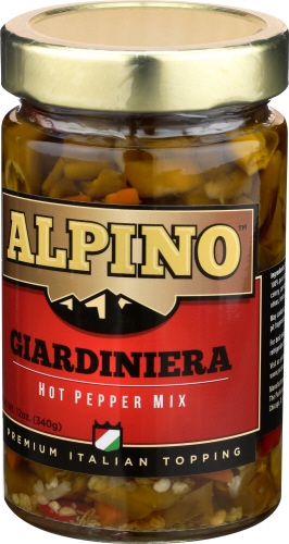 Alpino Giardiniera Hot Pepper Mix, 12 Ounce -- 6 per case