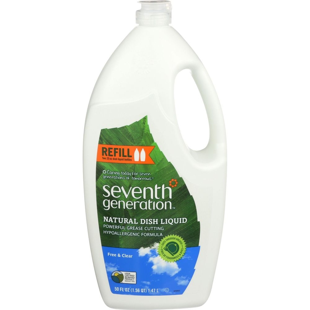 Seventh Generation Free and Clear Dish Liquid, 50 Fluid Ounce -- 3 per case