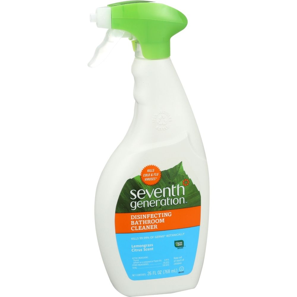 Seventh Generation Lemongrass Thyme Disinfecting Bathroom Cleaner, 26 Fluid Ounce -- 8 Per Case