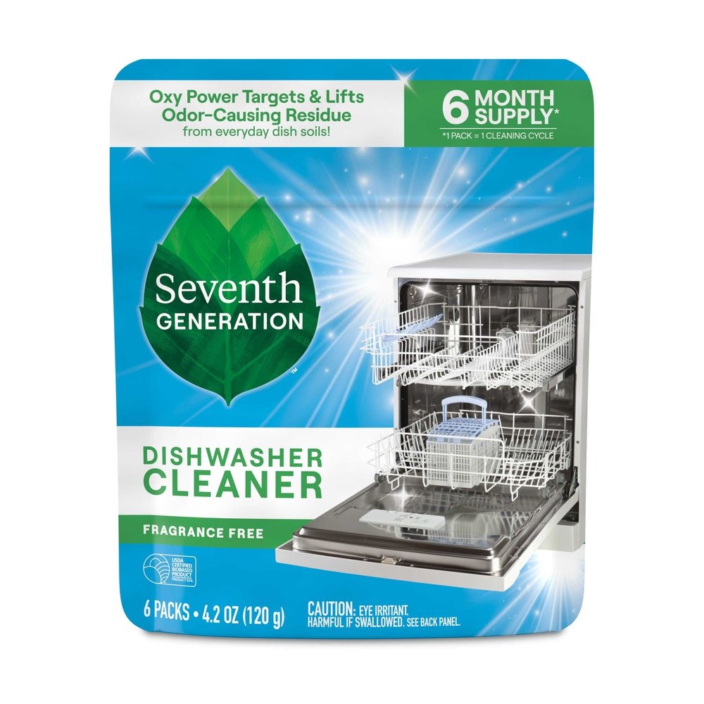 Seventh Generation Dishwasher Free and Clear Cleaning Packs, 6 count -- 60 per case