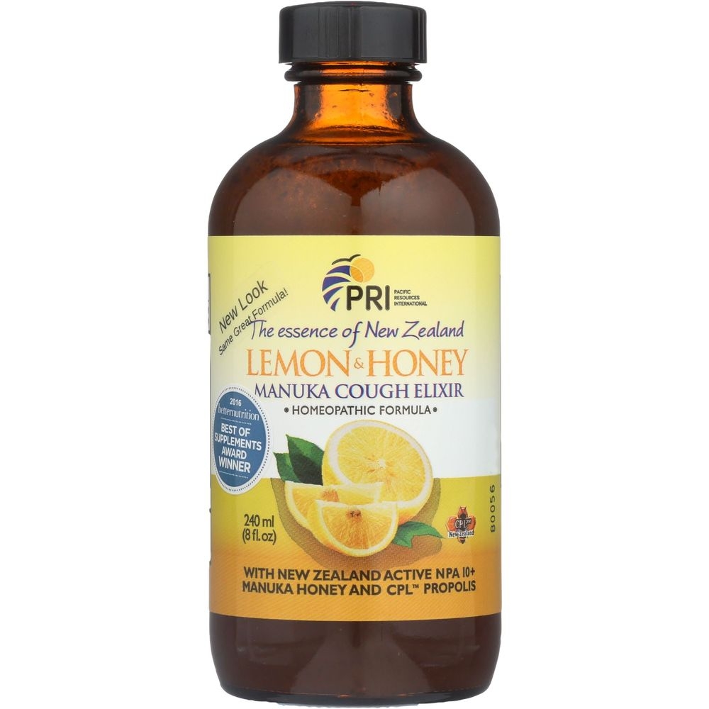 PRI Lemon Honey Manuka Cough Elixir, 8 Fluid Ounce
