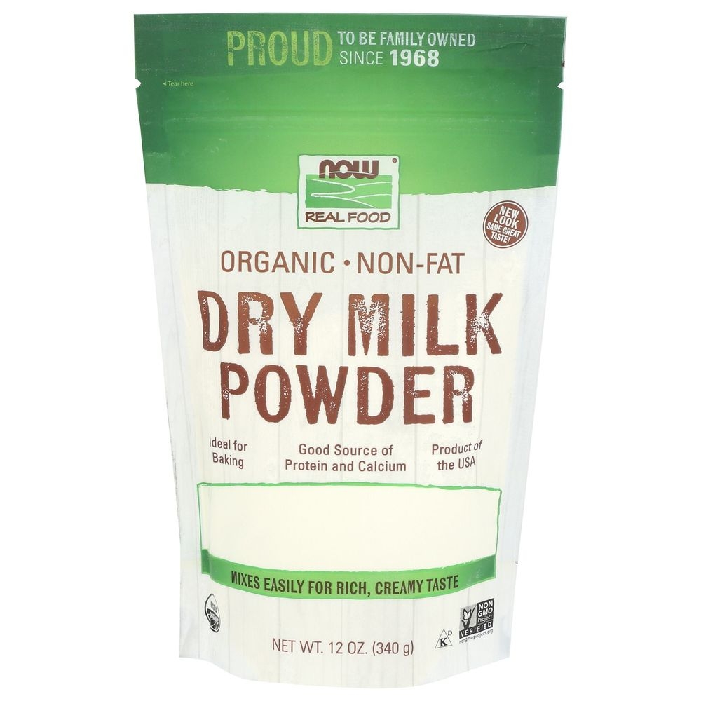 Now Organic Nonfat Milk Powder, 12 Fluid Ounce -- 12 per case